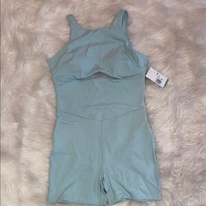 Forever 21 Aqua Sleeveless Romper
